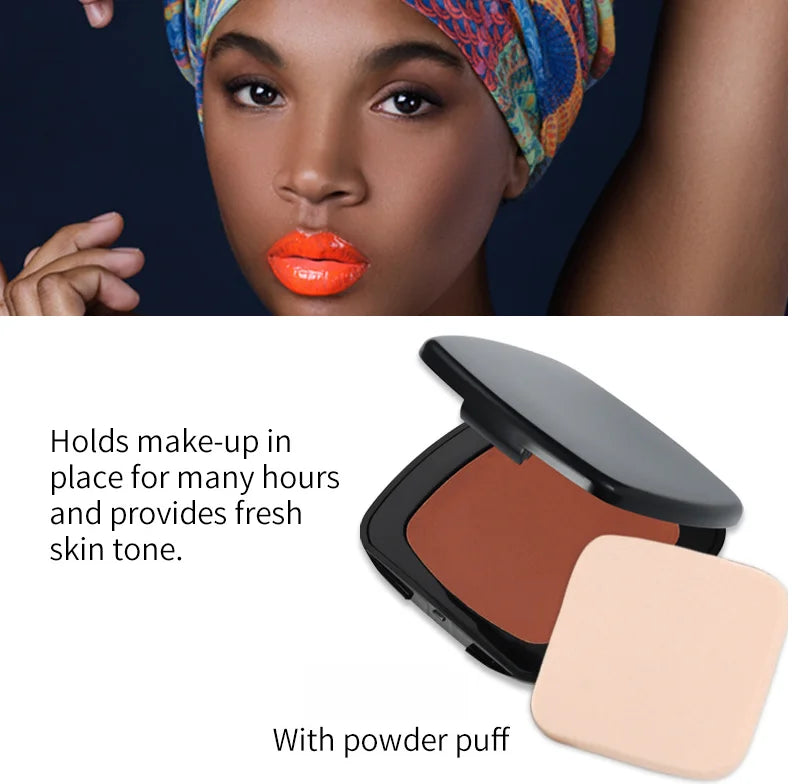 black powder 13 colors smooth long lasting waterproof matte finish compact powder