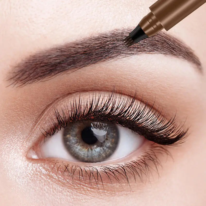3d eyebrow pen waterproof 4 fork tips eyebrow tattoo pencil long lasting professional liquid eye brow pen