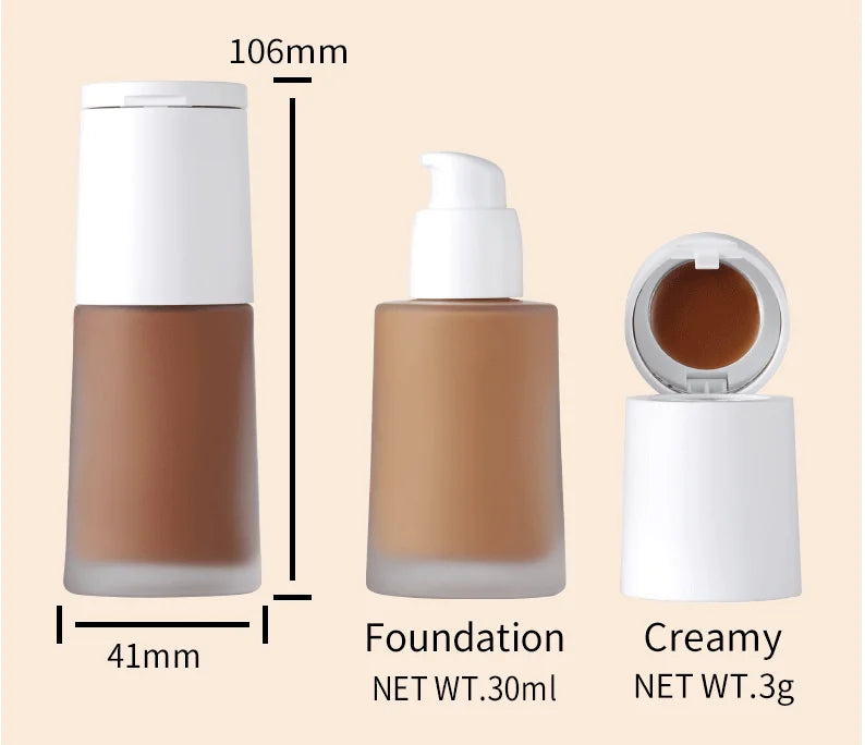 2 in 1 makeup liquid foundation with concealer palette vegan waterproof long lasting liquid foundation