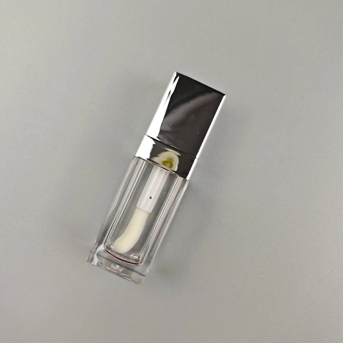 10ml silver lipgloss tube petg plastic big wand brush empty lipgloss tube cosmetics lip gloss container