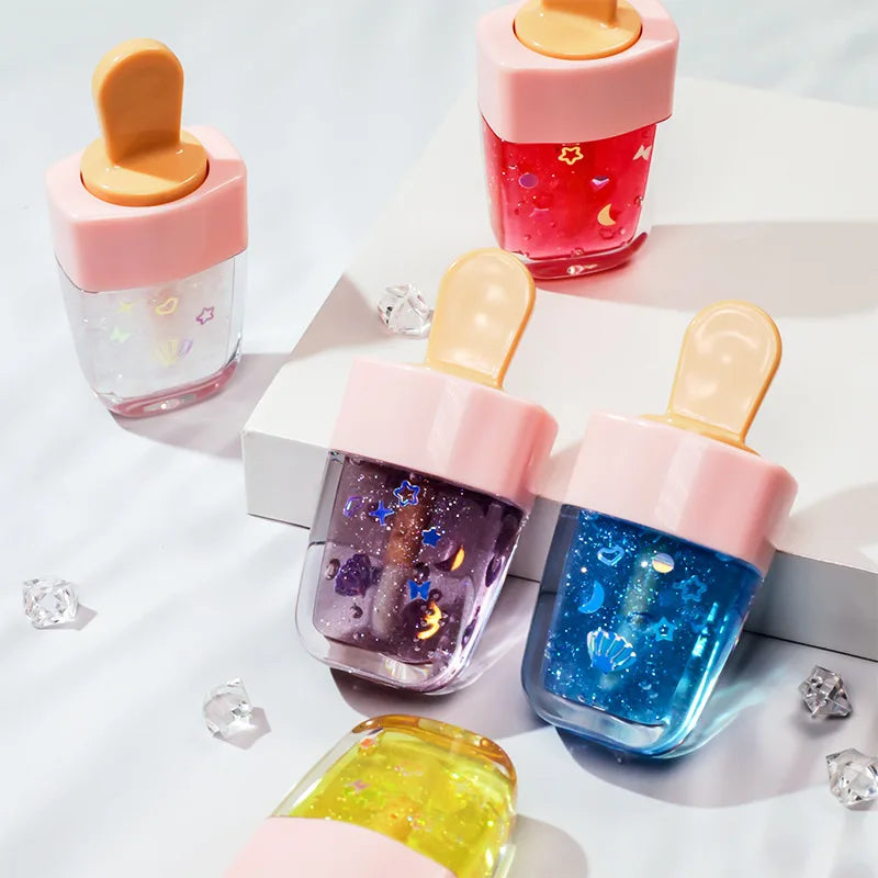 vegan 8-color ice cream lip gloss with long-lasting glitter lip protector and lip oil liquid lipstick