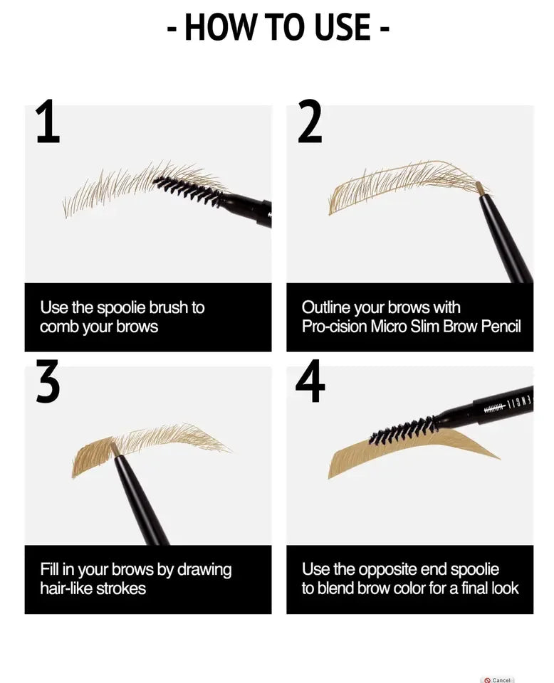 triangle tip black double head brow pencil dark brown black waterproof eyebrow pencil