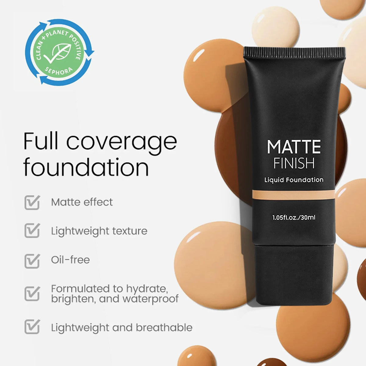 new arrivals face makeup 10 colors black tube full coverage matte finish foundation