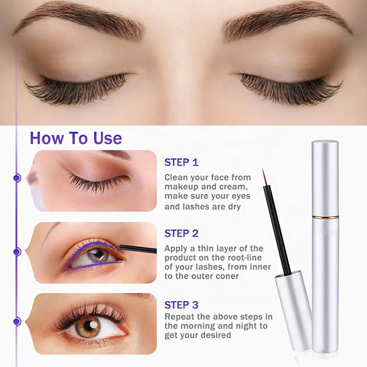 Herbal waterproof lash serum