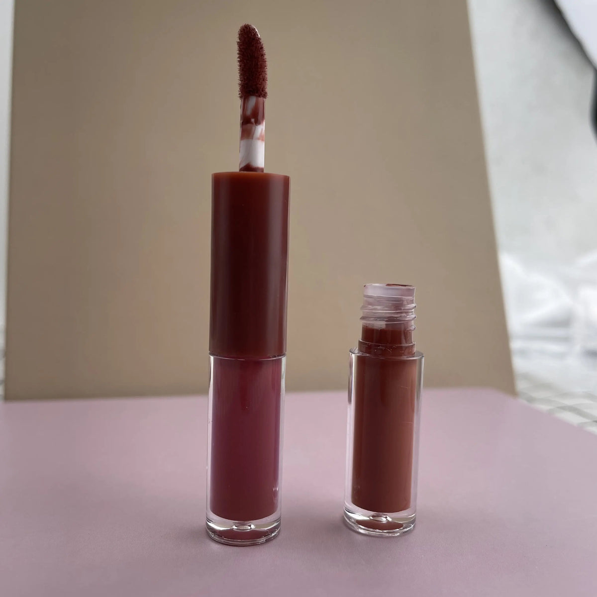 factory double headed 2 in 1 lipstick and lip gloss matte waterproof nude liquid lipstick