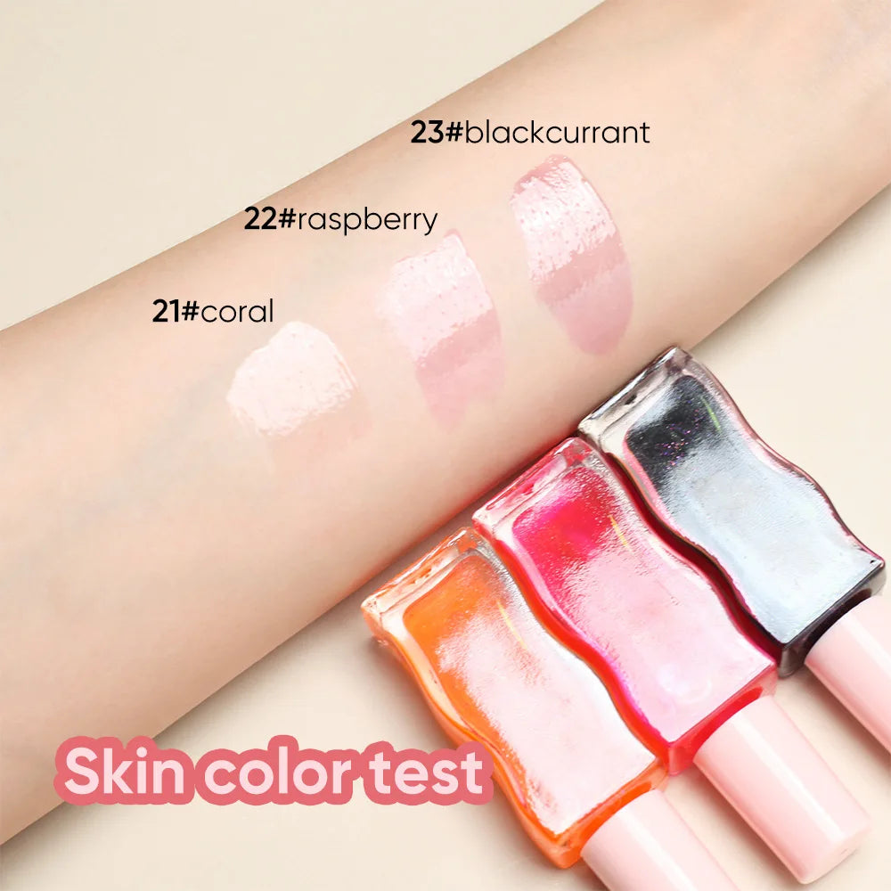 vegan glossy lip gloss color changing hydrating fruit flavor lipgloss