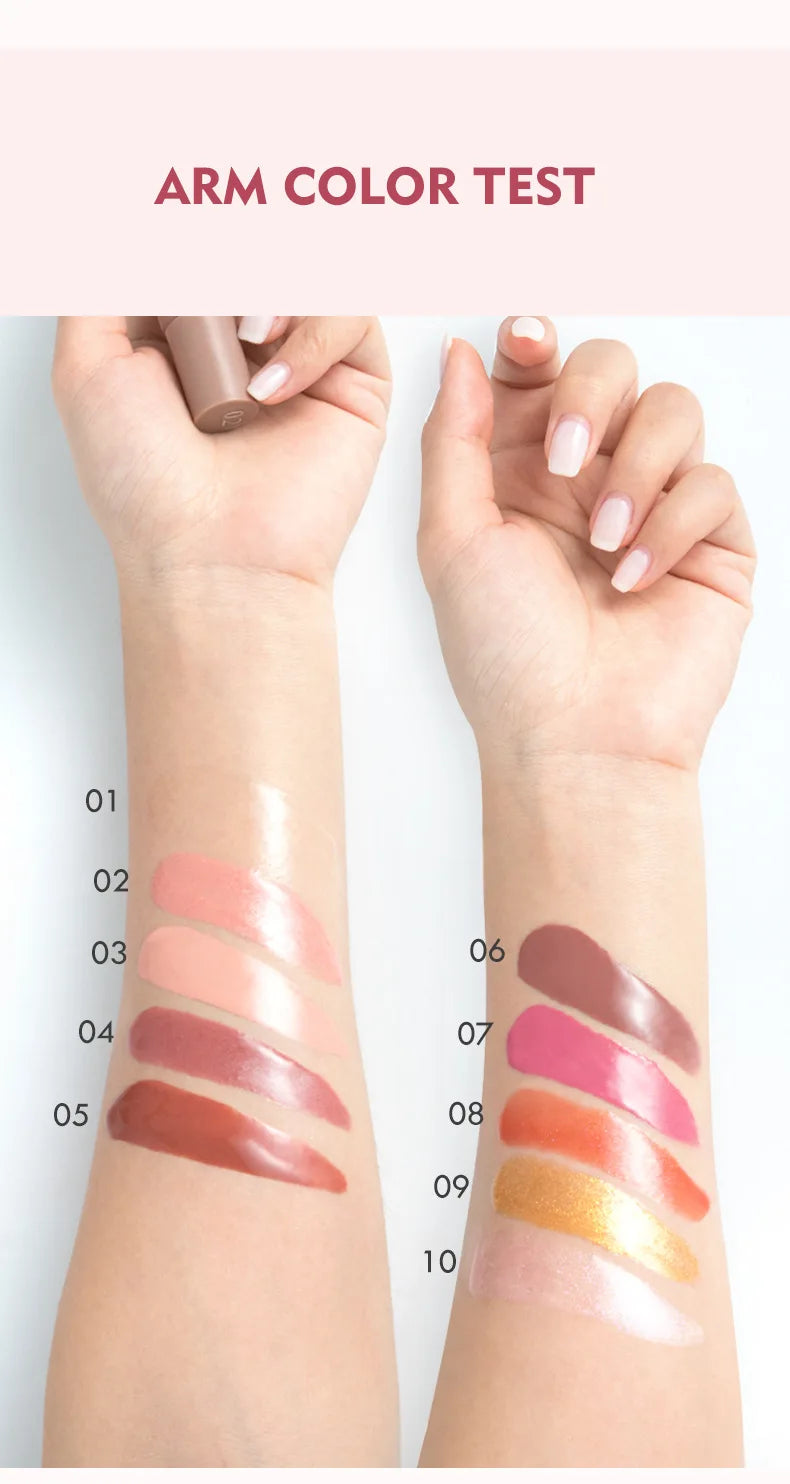 vegan squeeze tube shining lips lipgloss hydrating smooth shimmer glossy lip gloss
