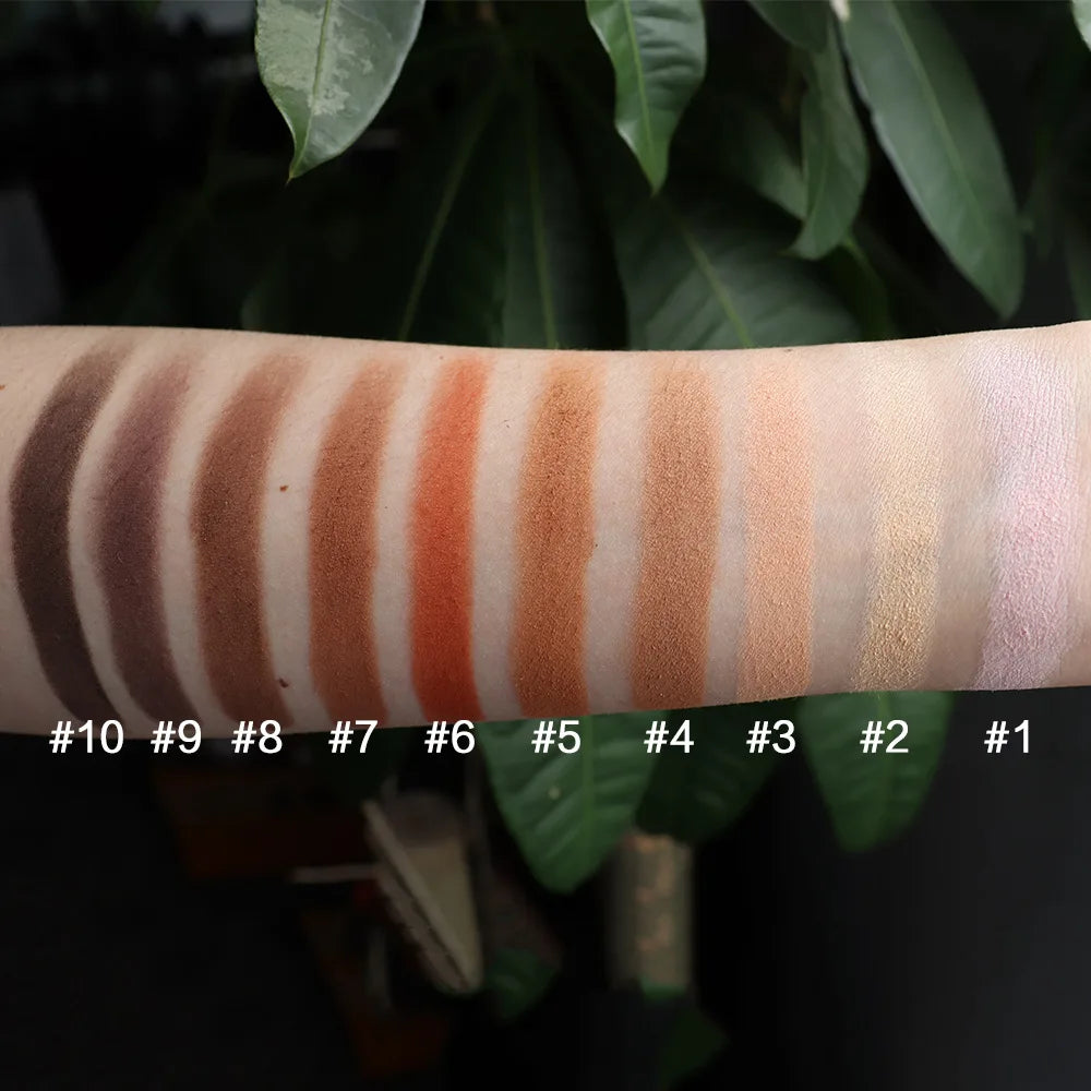 professional face makeup 10 colors round powder palette vegan cruelty free pressed face powder