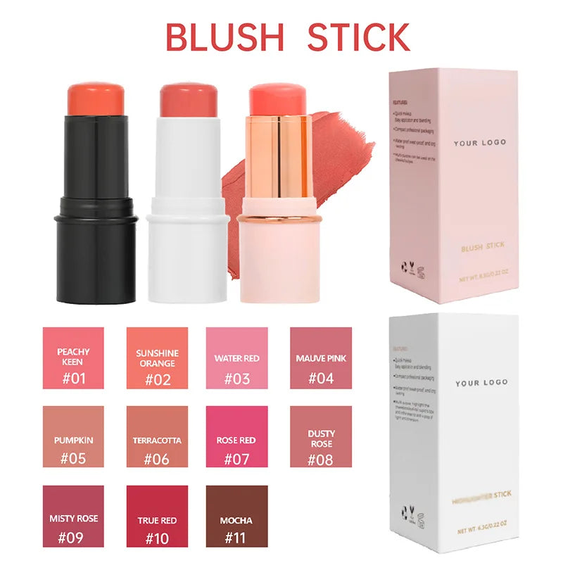 new vegan organic blush on cheek natural waterproof cruelty free matte cream blusher blush stick