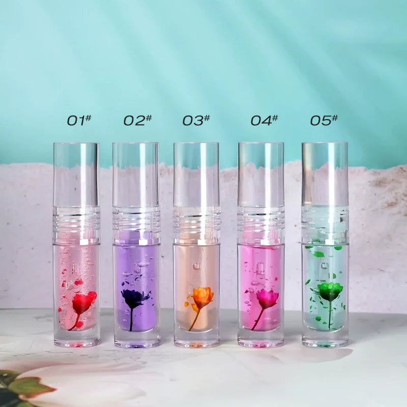 magic color change lip oil flower lipgloss ph color changing lipoil pink clear lip glaze liquid moisturizing