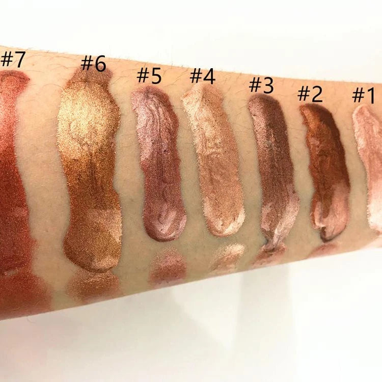 face makeup 7 colors liquid makeup long lasting glitter liquid highlighter oil