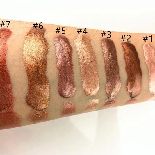 face makeup 7 colors liquid makeup long lasting glitter liquid highlighter oil