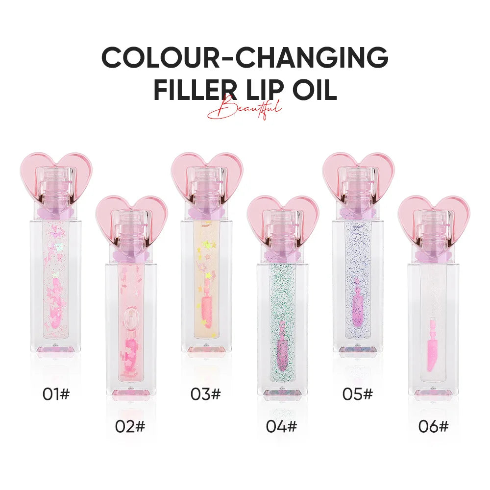 lip makeup 6 colors vanilla flavor cute tube vegan nourishing moisturizing shimmer lip oil