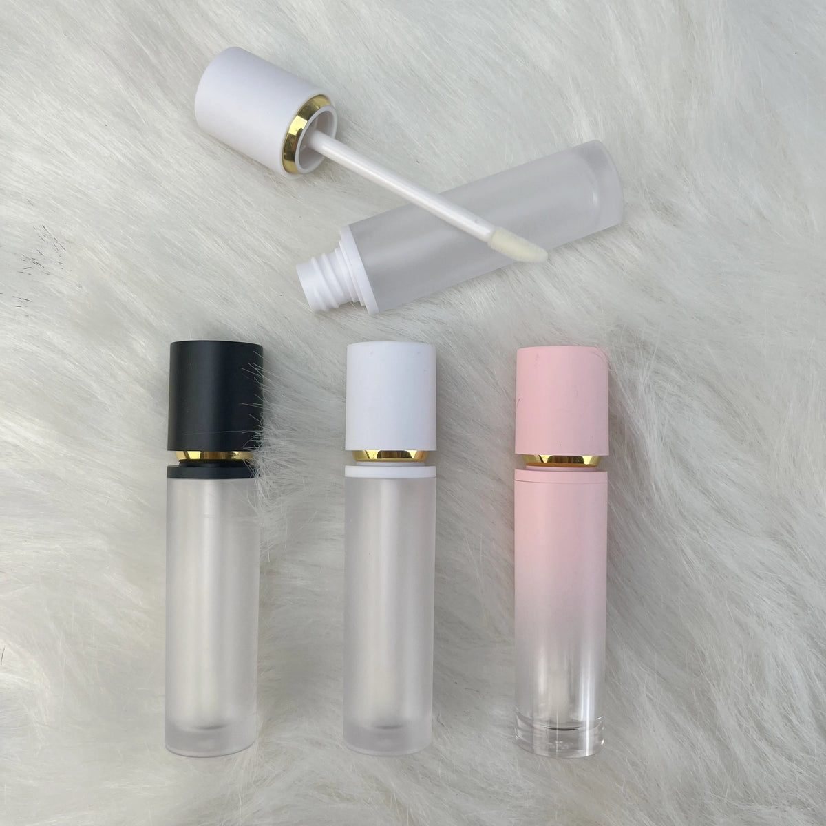 empty 6ml pink black white frosted lipgloss tube liquid concealer blush highlighter bottle wand lip gloss tubes