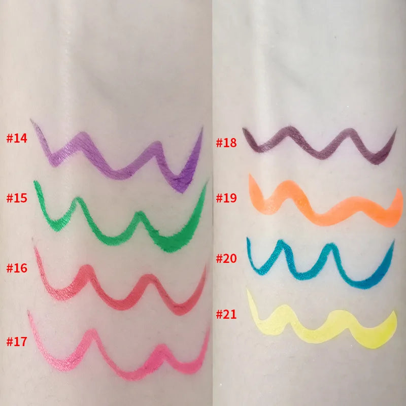 black pencil 21 colors waterproof long lasting vegan liquid eyeliner