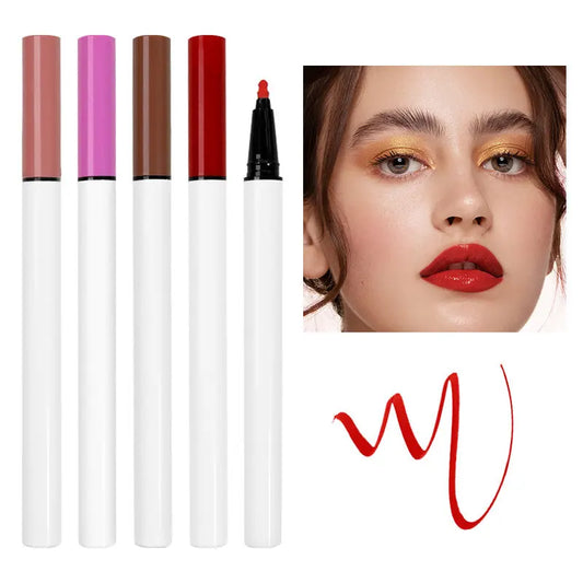 4 colors liquid lip pencil non-stick cup waterproof vegan white lip liner