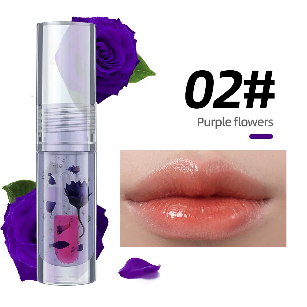 magic color change lip oil flower lipgloss ph color changing lipoil pink clear lip glaze liquid moisturizing