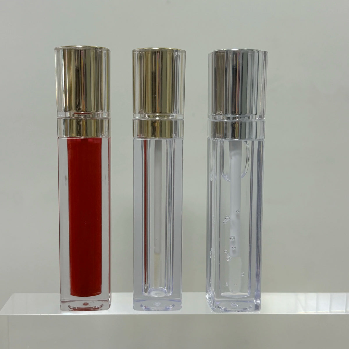 in stock white black cosmetic square pink luxury lipgloss makeup lip gloss tube travel lipgloss tubes lip glaze containe