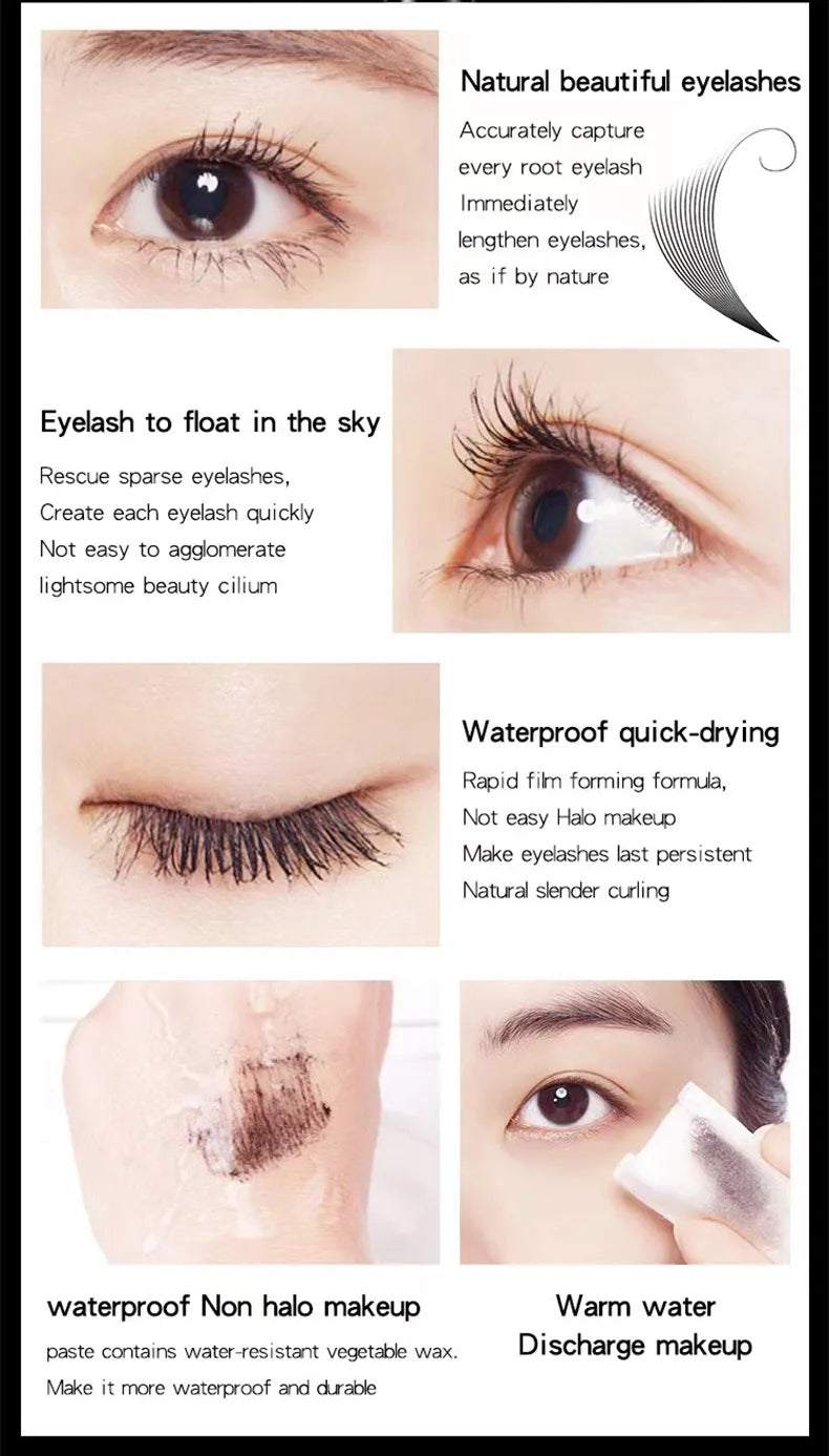 4d lengthening lashes mascara silicone brush head makeup cosmetics waterproof mascara