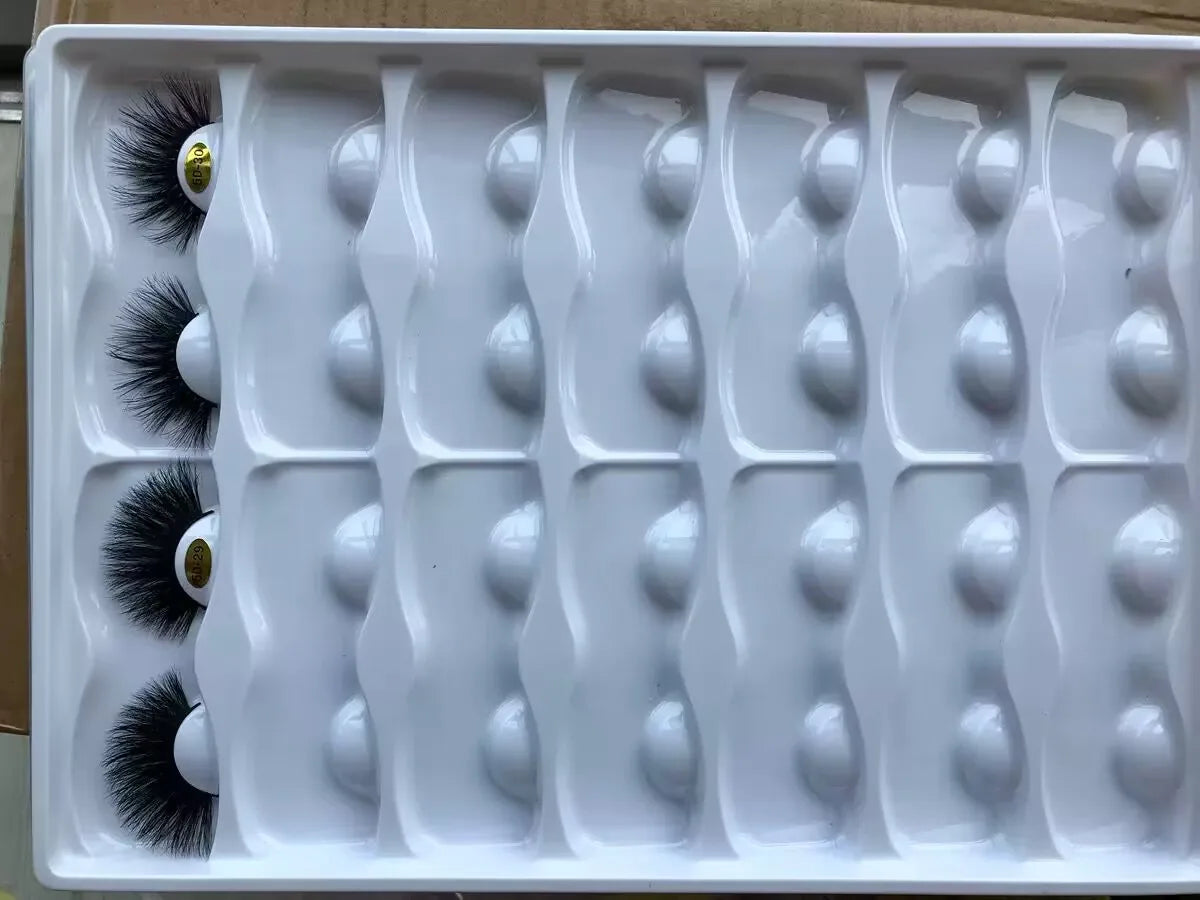 1 pair eye lash 25mm real mink eyelashes eyelash extensions 5d length curve eyelash