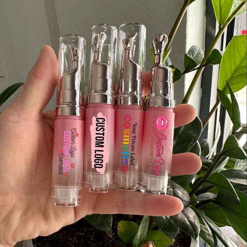 empty container 8ml pink plastic tube packaging lip oil container lip gloss applicator empty tube