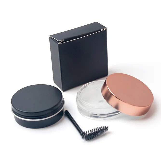 Clear waterproof brow gel and brow soap set with brush