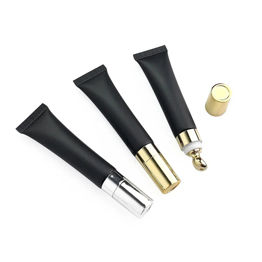 empty lipoil packaging lipgloss eye cream lotion squeeze plastic pink gold lip gloss tube