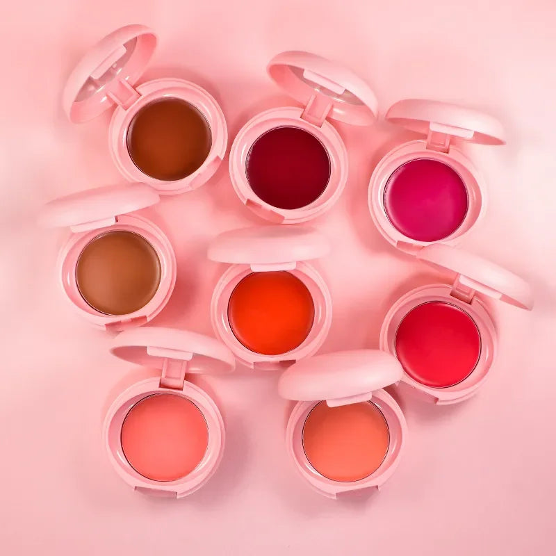 round plastic pink creme cheek blush cream to powder blush palette single tint creamy blush