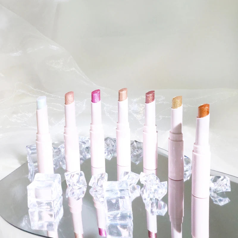 makeup crystal jelly glaze stick highlighter crayon vegan long lasting shimmer eyeshadow highlighter stick