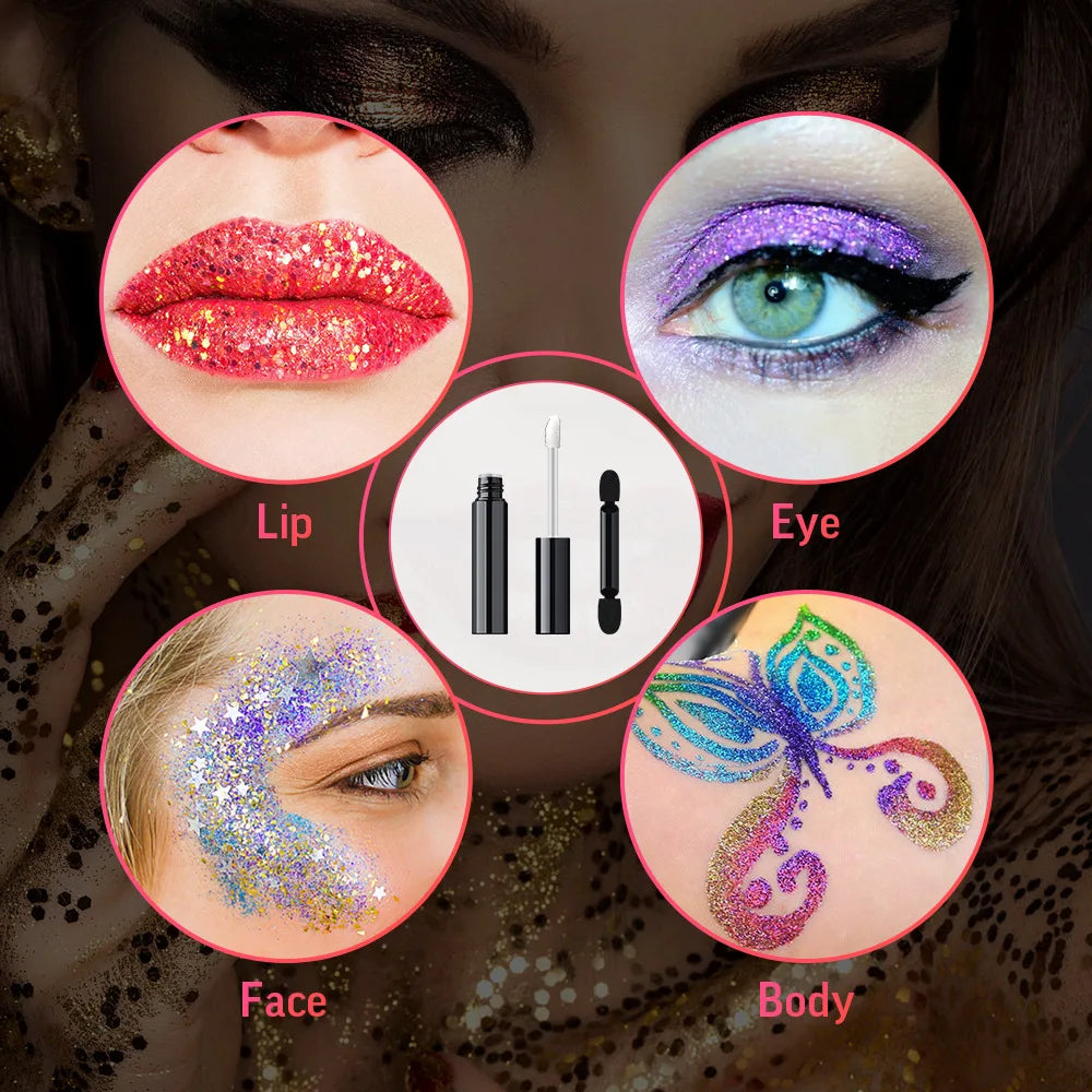 lip gloss lipgloss kit lipstick glue with glitter powder shiny lipstick matte