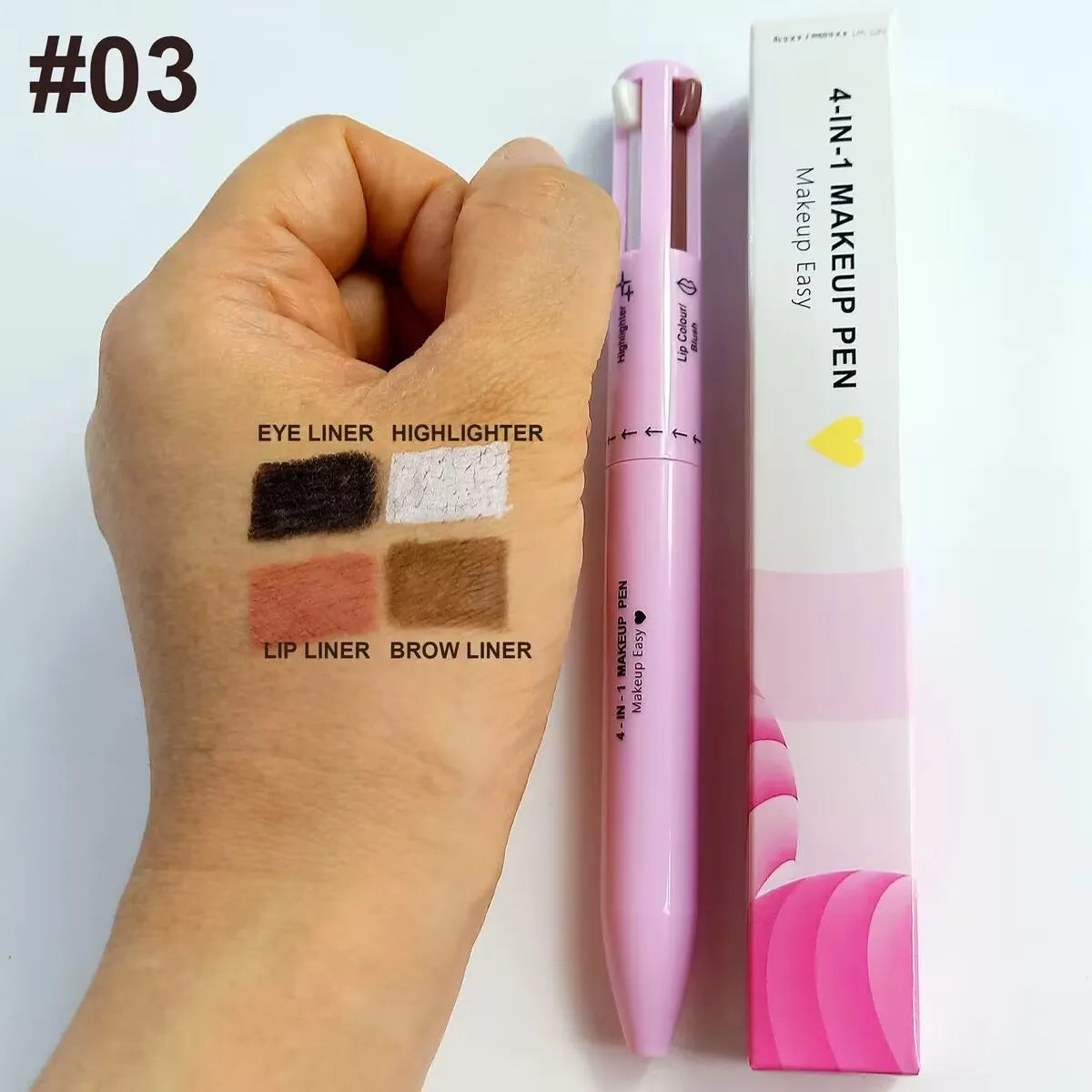 eyebrow pencil eyeliner lip liner highlight multi use make up pencil all in one touch up 4 in 1 makeup pen