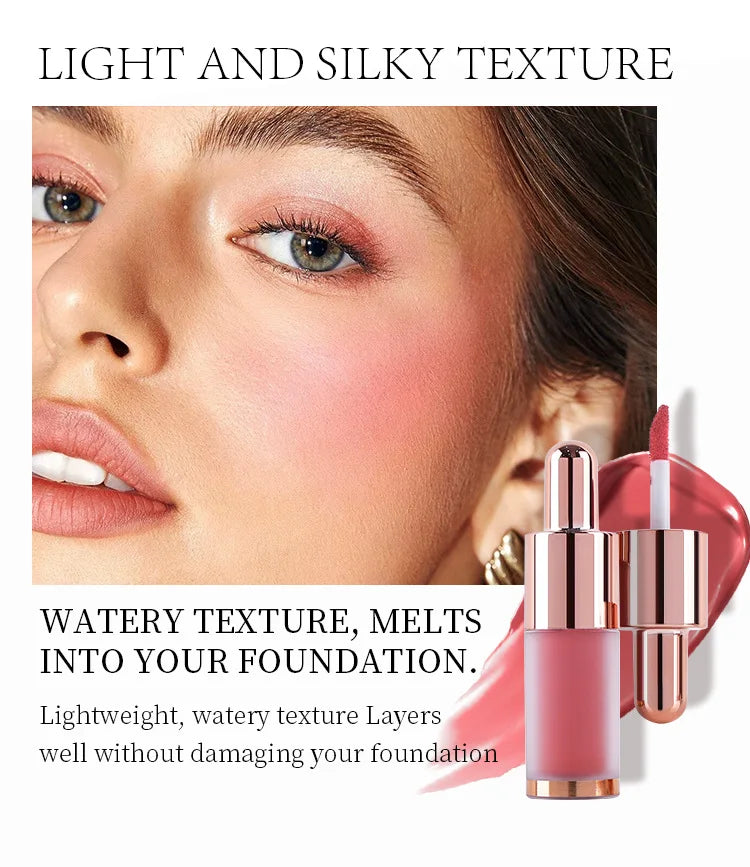 hot selling 7 colors liquid blush natural glow color smooth matte blush
