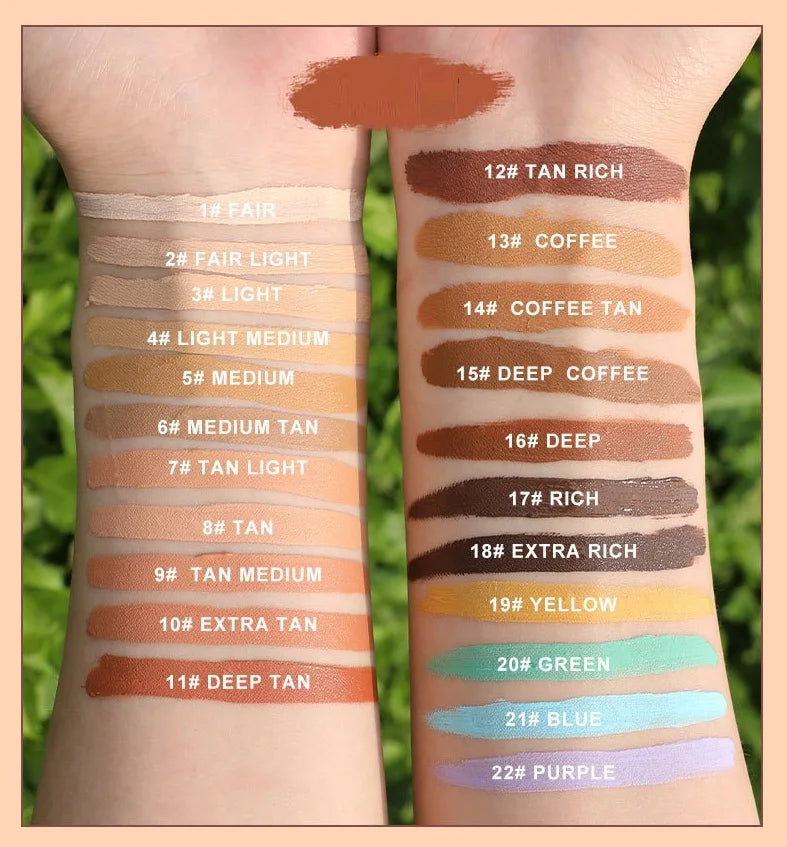 Oil-free liquid concealer in 22 colors