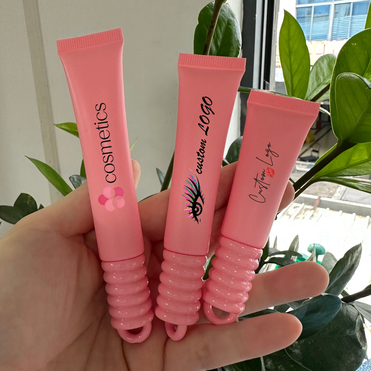soft tube lip gloss container screw easy carrying cosmetic silicone keychain caps holder squeeze lip balm tube