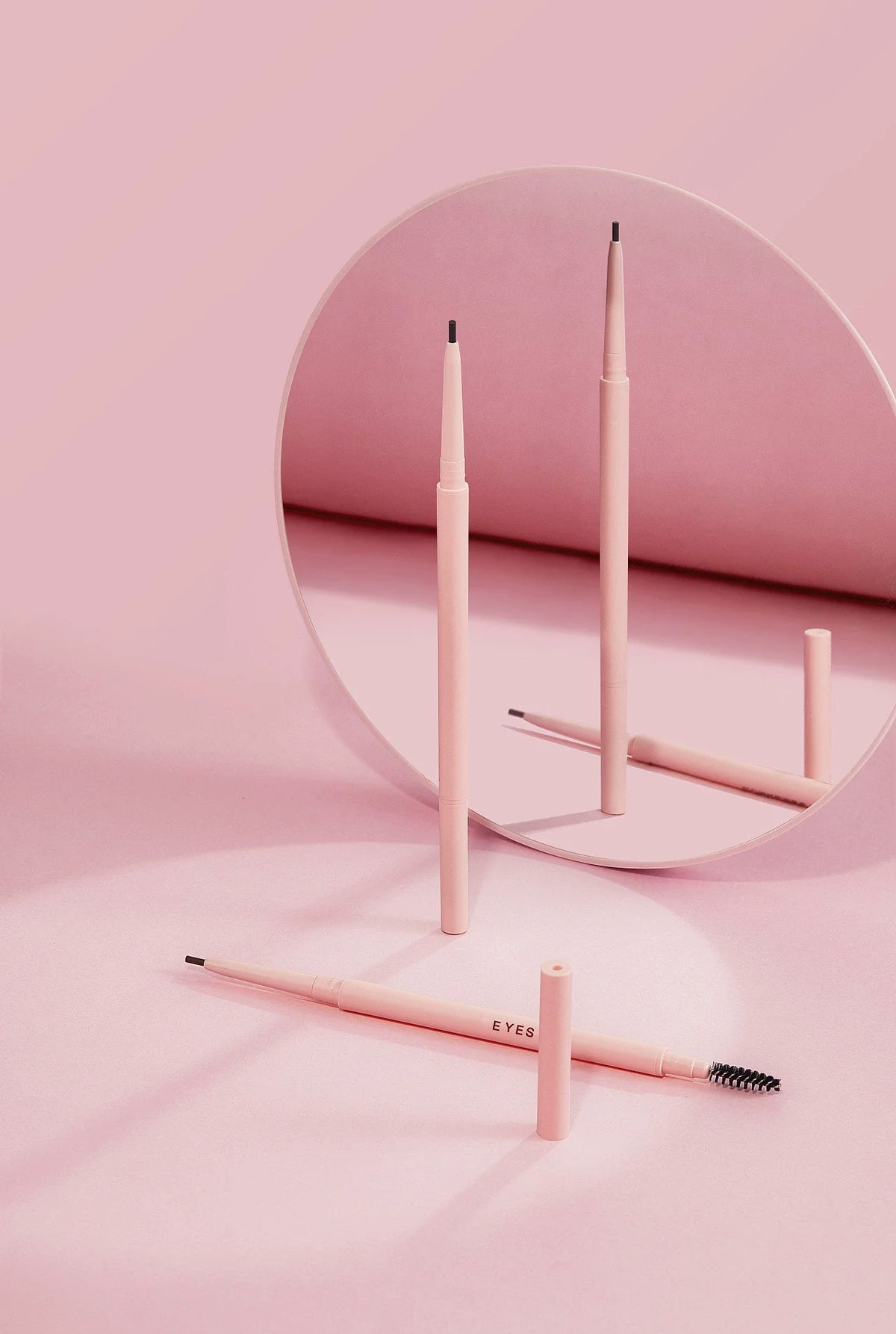 brow pencil double head automatic waterproof pink tube thin eyebrow pencil