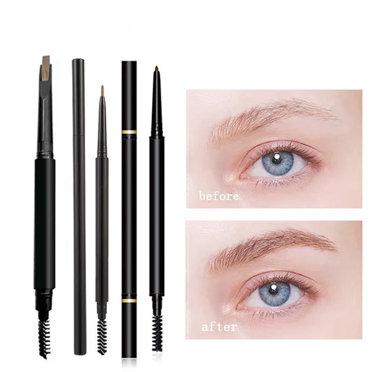 makeup double head waterproof eyebrow pencil with brush cosmetic twist eye brow pencil