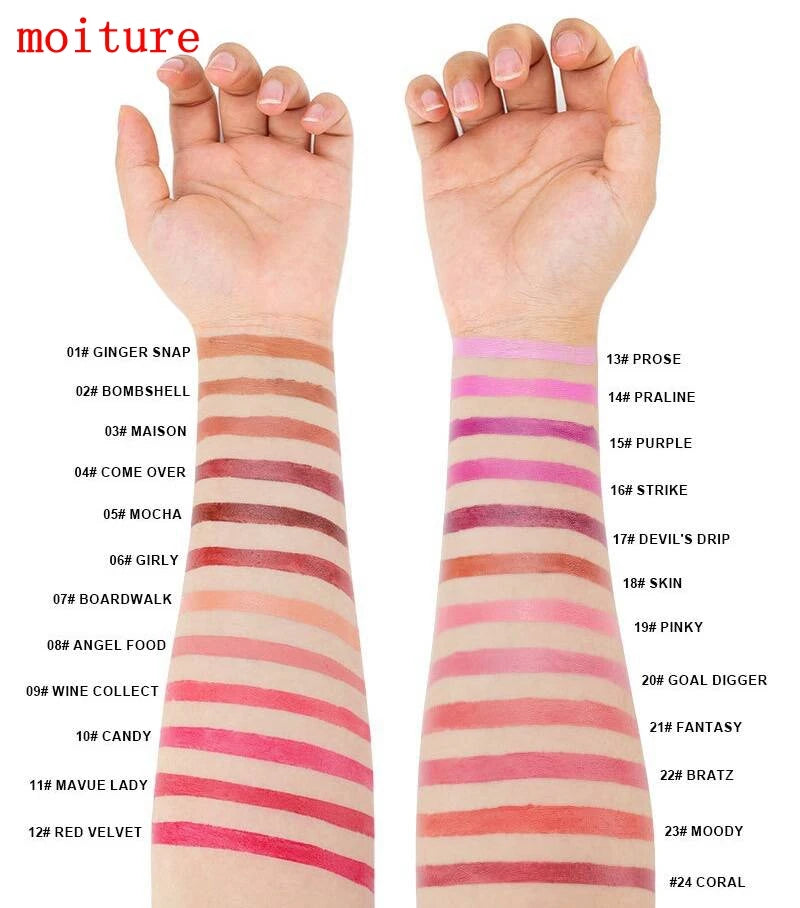 Creamy matte waterproof lipstick