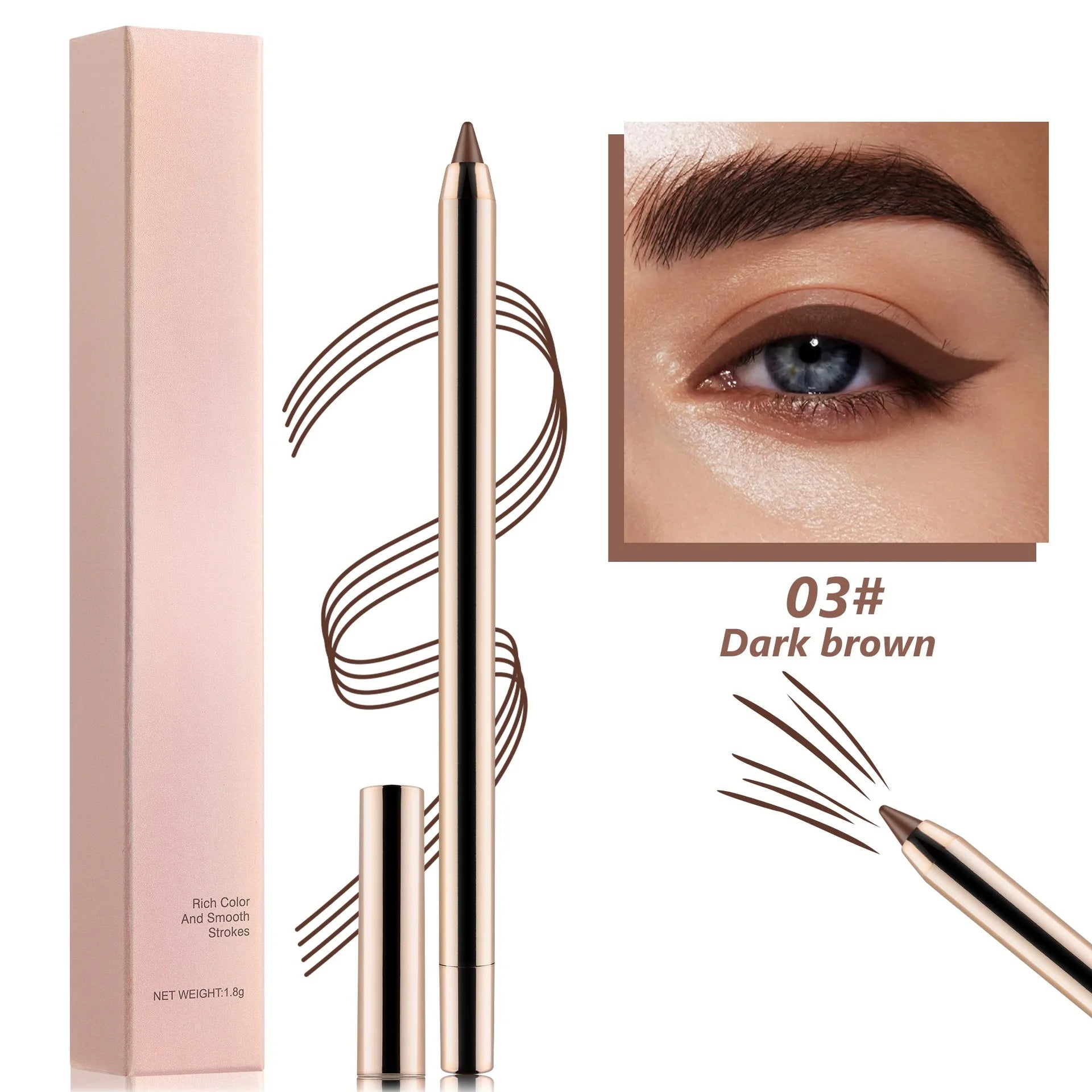 Gel creamy waterproof eyeliner pencil