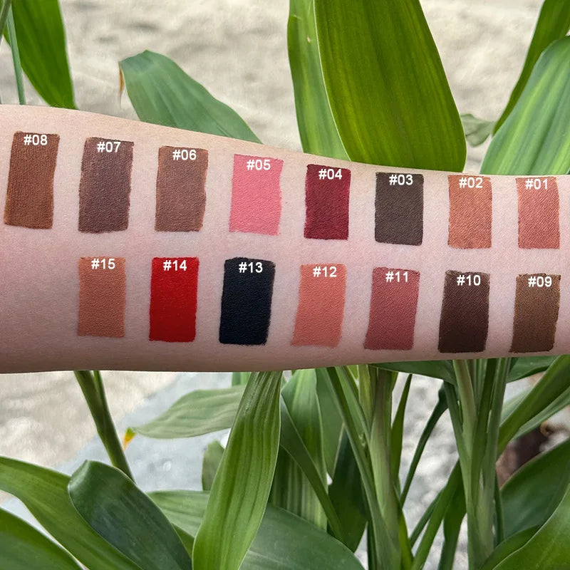 Vegan long-lasting matte cream lip liner pencil in 15 colors