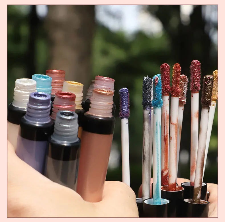 Liquid glitter eyeshadow in squeeze tube