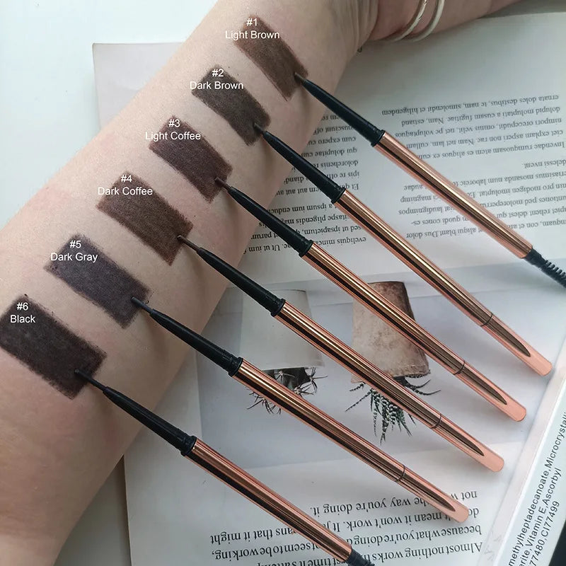 professional vegan waterproof 6-color long wearing eyebrow pencil eyebrow makeup pen vegan eyes makeup