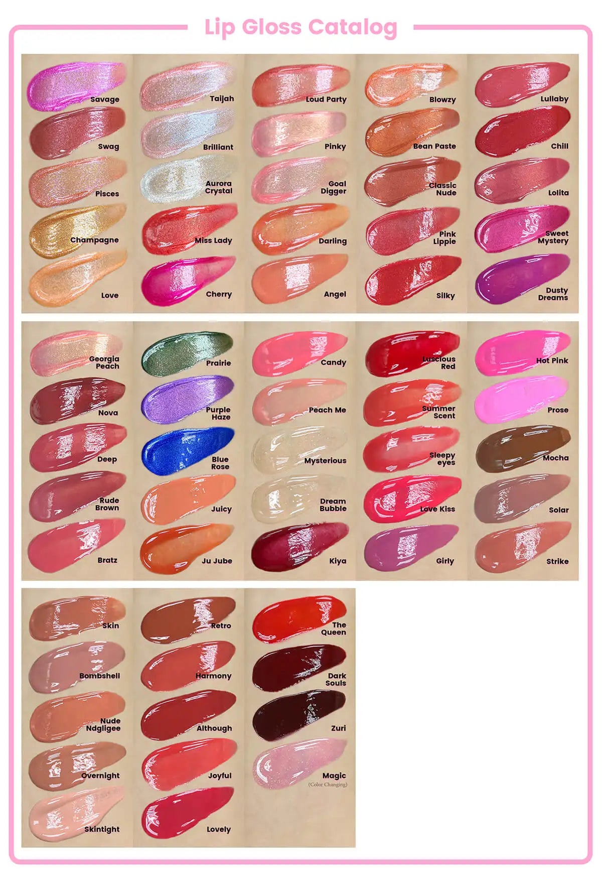 Glossy vegan lip gloss