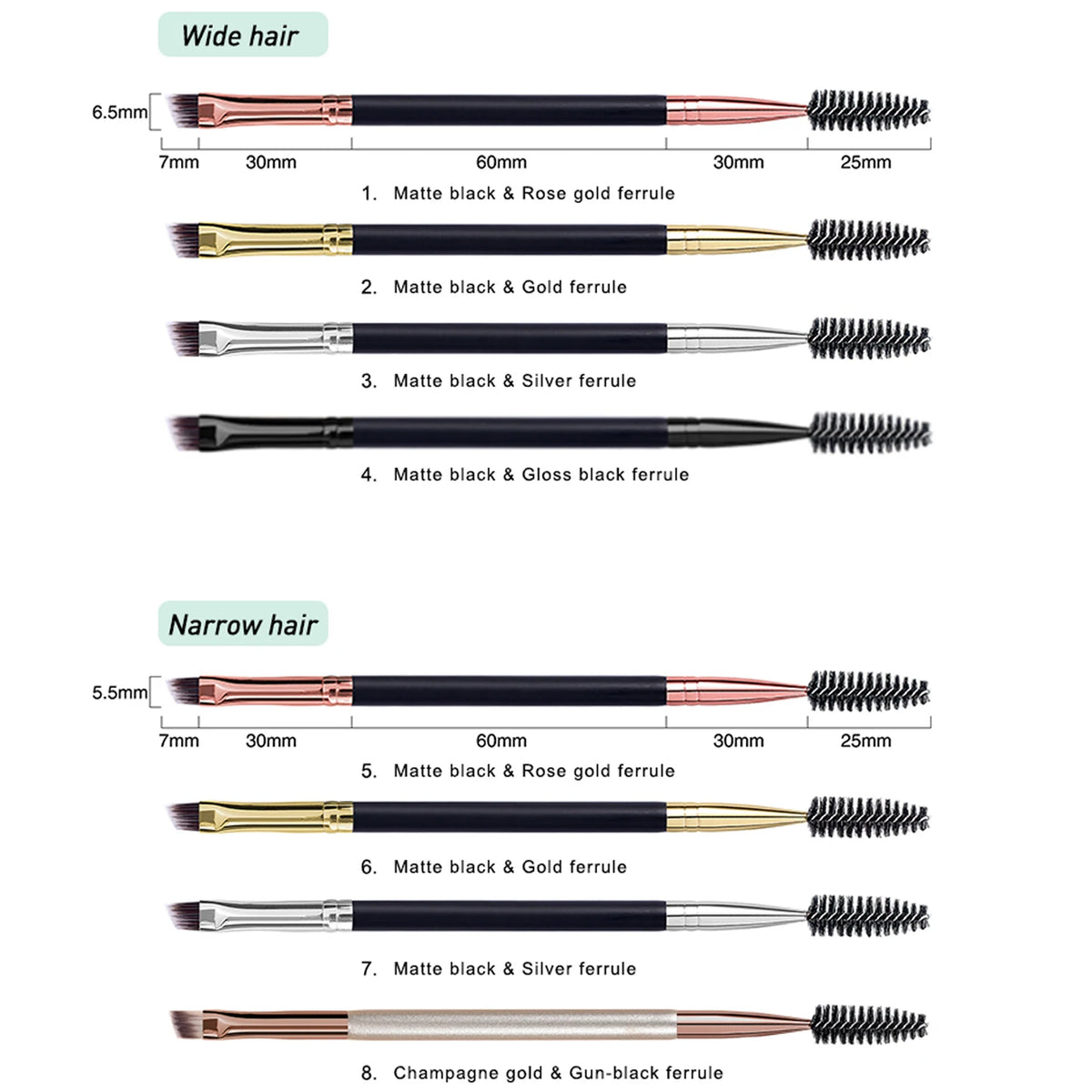 high quality dual side eyebrow brush 2in1 eyelash eyebrow makeup brush