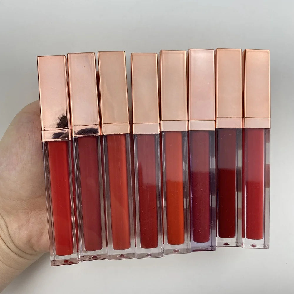 empty rose gold cosmetic plastic lipgloss packaging tube lip oil liptint packaging 5ml lip gloss tube container