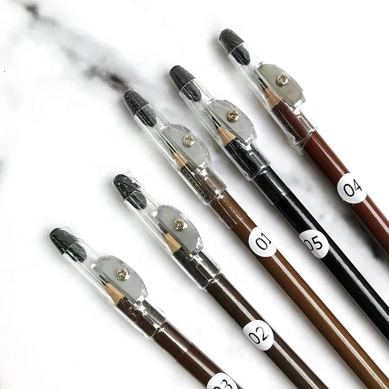 wooden eyebrow pencils black eye brow pencil waterproof brow pencils with sharpener