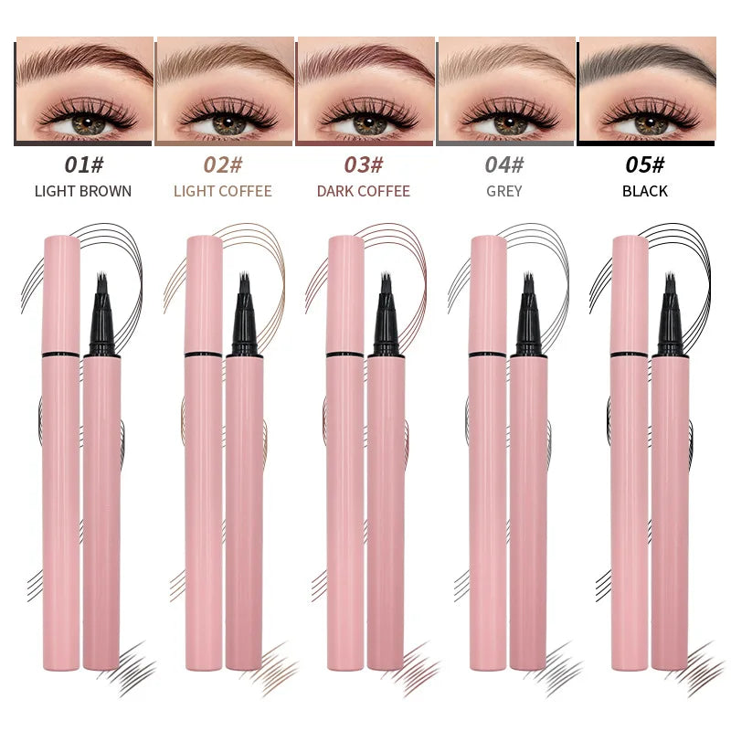 angled square brush hair strokes eyebrow pen long lasting waterproof water eyebrow pencil liquid ink tint eye brow penci