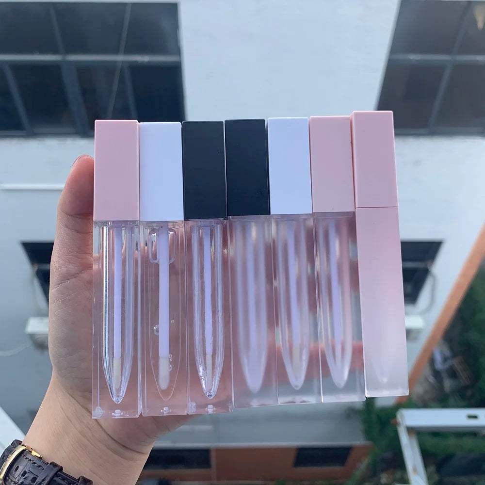 Empty clear slim plastic lip gloss tubes with applicator