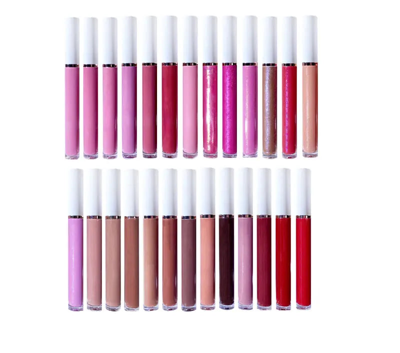 64 colors matte and shimmer waterproof vegan lip gloss cruelty free liquid lipsticks