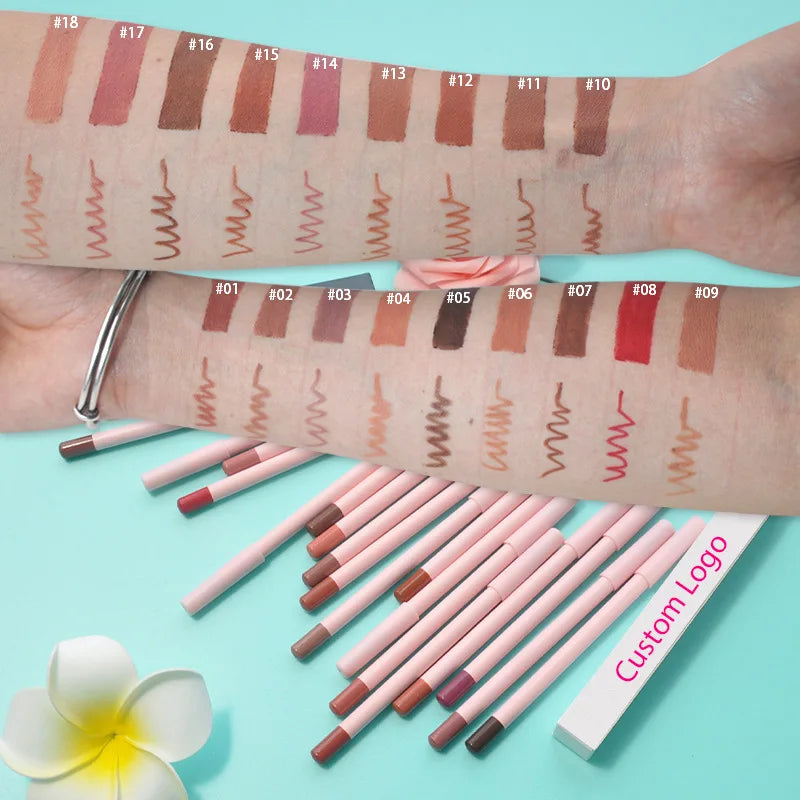 professional 18-color matte waterproof lip liner premium makeup cosmetics