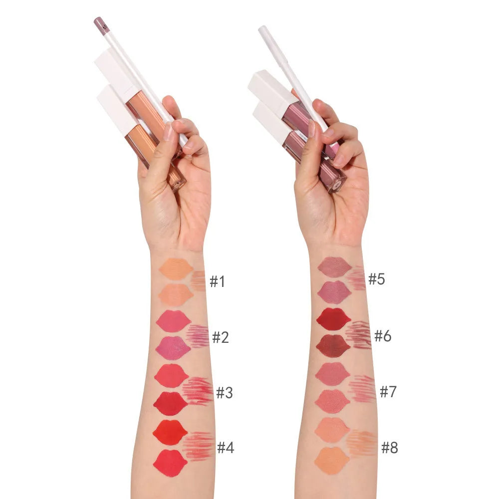 [ Your Private Label ] matte lip kit lip gloss custom makeup vegan nude liquid lipstick and lip liner set